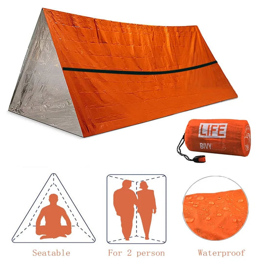 Emergency Shelter Tube with Safety Whistle