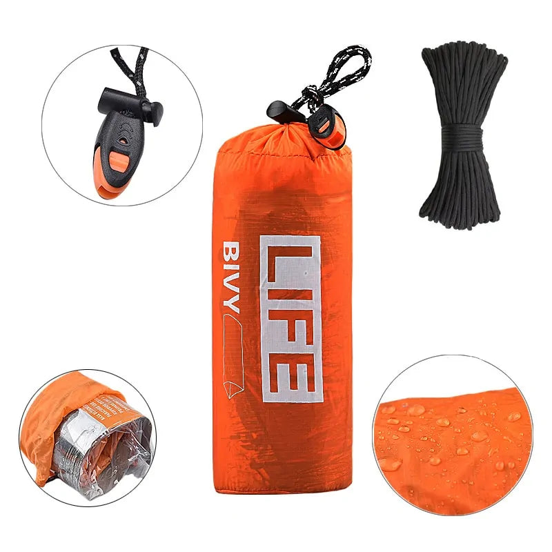 Emergency Shelter Tube with Safety Whistle